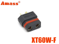 Роз'єм силовий кабельний XT60W-F Amass чорний IP65 (female, мама)