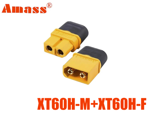 Роз'єм силовий комплект XT60H-M+XT60H-F Amass (female+male, тато+мама) фото 1