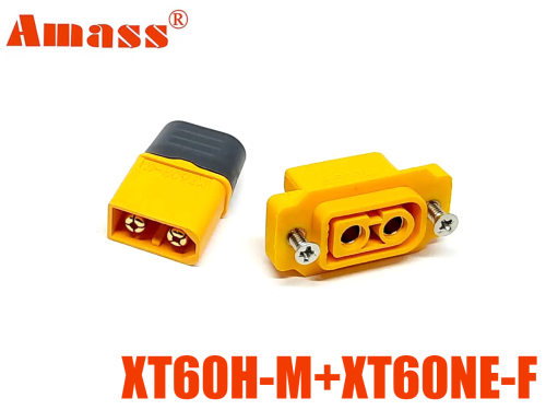 Роз'єм силовий комплект XT60H-M+XT60NE-F Amass (female+male, тато+мама) фото 1