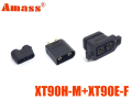 Роз'єм силовий комплект XT90H-M+XT90E-F Amass чорний (female+male, тато+мама)