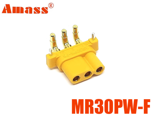 Роз'єм силовий кутовий на плату MR30PW-F Amass (female, мама) фото 1