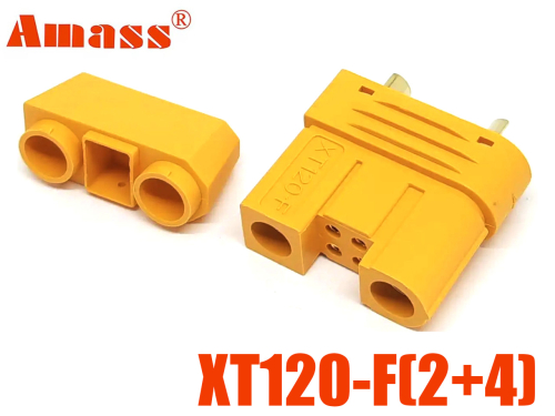 Роз'єм силовий кабельний XT120-M(2+4) Amass (male, тато) фото 1