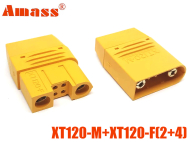 Роз'єм силовий комплект XT120-M+XT120-F(2+4) Amass (female+male, тато+мама)